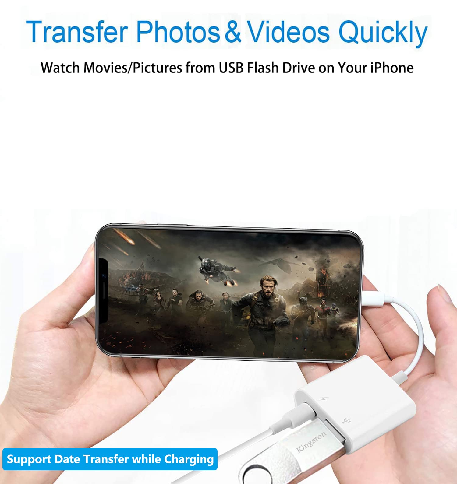 Lightning To Usb Camera Adapter With Charging Port, Apple Mfi Certified Usb 3.0 Otg Dongle Cord For Iphone 14 13 12 11 X Xs Xr 8 7, Ipad To Usb Flash Drive, Card Reader, Keyboard, Mouse, Piano, U Disk